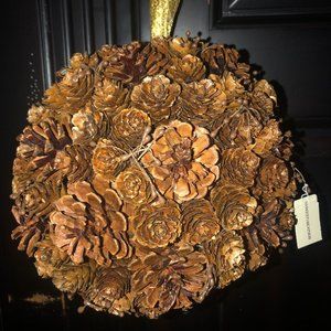 New Salzburg Creations Kissing Ball Pinecone Natural Holiday